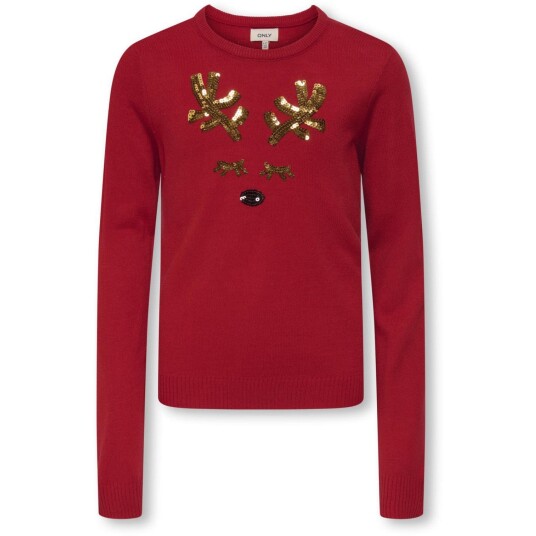kids ONLY Salsa Sequins Antler Kogxmas Shine Ls Oneck Box Knt 146 152