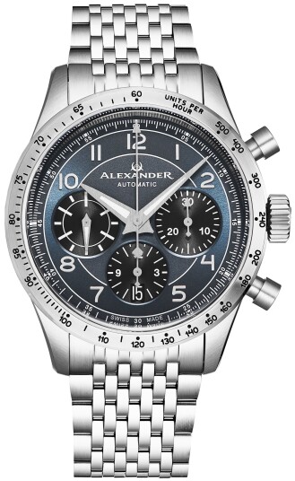 Alexander Herreklokke A480 LE Chronograph Blå/Stål Ø42 mm Alexander Herreklokke A480 LE Chronograph Blå/Stål Ø42 mm