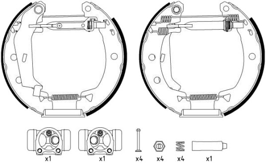 Bremsesett, trommebremse HELLA 8DB 355 003-821