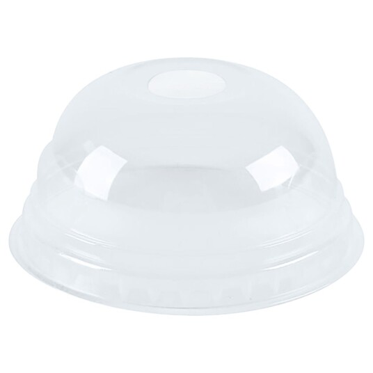 NATUREStar Lokk til kopper til kald drikke PLA med hull til sugerørr 8.5x4.2 cm (ØxH) Transparent 50 Stykk / Forpakning