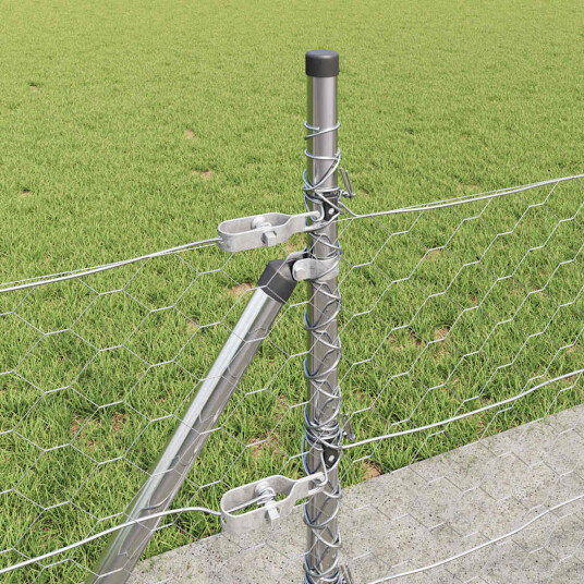 Gjerde med innlegg. sølv 0.4 x 50 m PVC belagt stål
