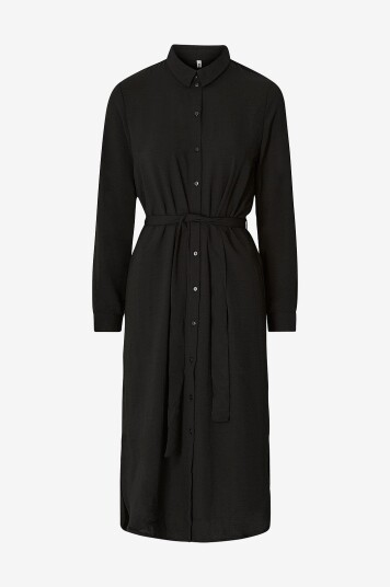 JDY - Skjortekjole jdyRachel L/S Above Calf Dress Wvn - Svart