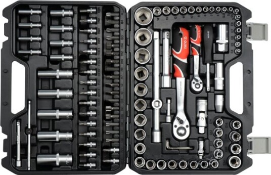 Yato Pipenøkkelsett 1/4" og 1/2" i Kromvanadiumstål, 32 deler, Sort/Rød Yato Pipenøkkelsett 1/4" og 1/2" i Kromvanadiumstål, 32 deler, Sort/Rød