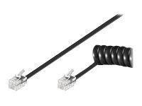 MicroConnect Telefonkabel - RJ-10 (hann) til RJ-10 (hann) - 2 m - svart MicroConnect Telefonkabel - RJ-10 (hann) til RJ-10 (hann) - 2 m - svart