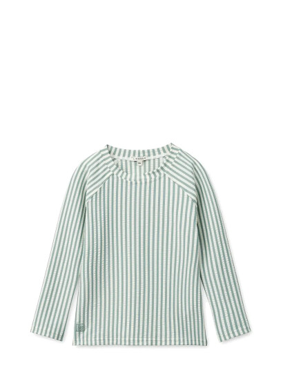 Liewood Noah Seersucker Longsleeve Swim Tee Green 74