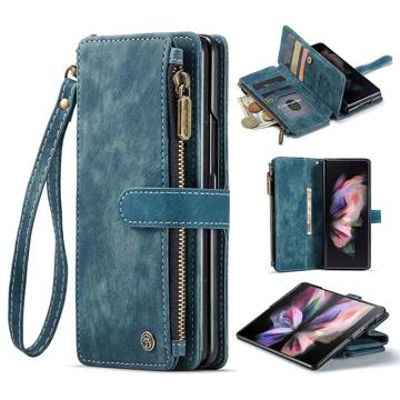 Caseme C30 Multifunksjonell Samsung Galaxy Z Fold4 Lommebok-deksel Blå