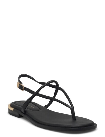 Tommy Hilfiger Gold Heel Dressy Sandal   Black   42