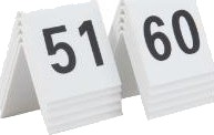 Bordskilt Securit Nr 51 60 5X4x5 Cm Akryl Hvid,6 Ps X 10 Stk/Pk