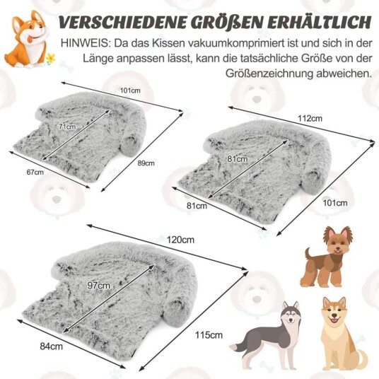 Cwy Plysjseng For Hunder Med Sklisikker Base Avtagbart Vaskbart Trekk Og Myk Nakkerull Liten 101 X 89 cm Gråhvit Cwy Plysjseng For Hunder Med Sklisikker Base Avtagbart Vaskbart Trekk Og Myk Nakkerull Liten 101 X 89 cm Gråhvit