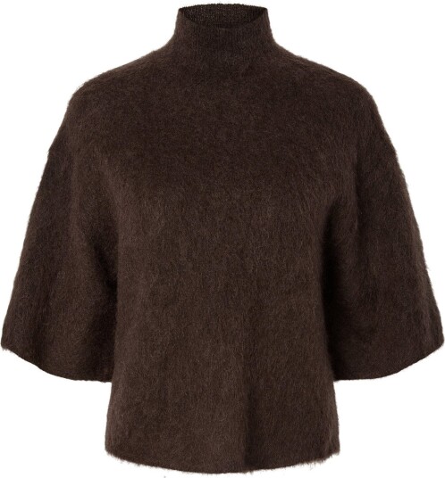 YAS Yastilde 2/4 Mohair Blend Knit Pullover - MOLE - XS