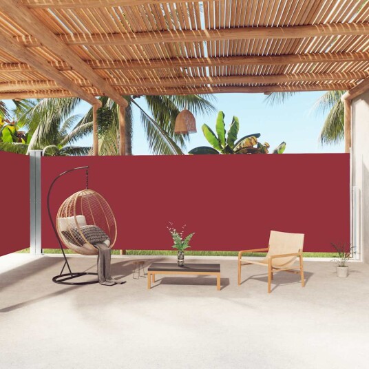 vidaXL Uttrekkbar sidemarkise 200x1000 cm rød