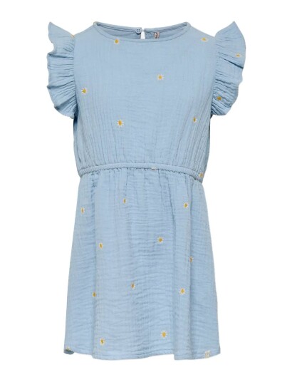 Kids Only Kmgthyra Sl Emb Frill Dress Wvn Blue 116