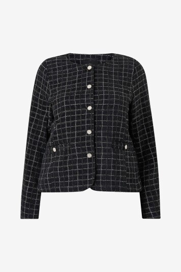 Zizzi Blazer mMonia L/S Buclé Blazer Svart