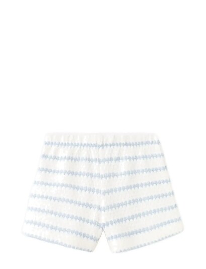 Mango Striped Crochet Shorts Blue 4 5