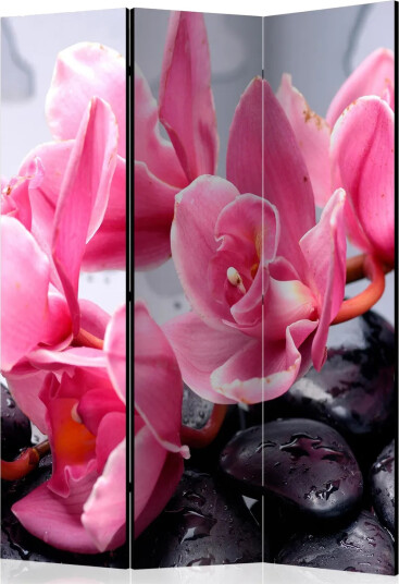 Romdeler - Orchid flowers with zen stone 135x172 - Artgeist sp. z o. o.