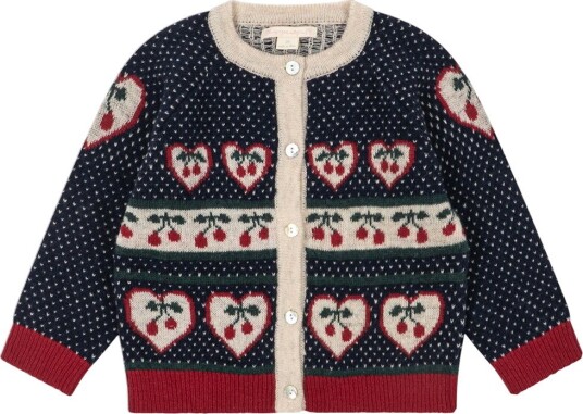 Konges Sløjd Cardigan   Ull/Polamid   Under   Cherry   Konges Sløjd   1½ år (86)   Cardigan Beige Marineblå Rød