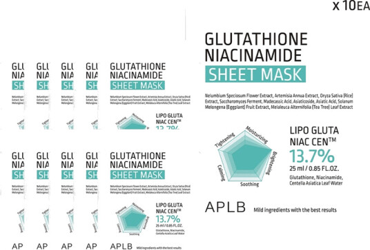 APLB Glutathione Niacinamide Sheet Mask 10pcs