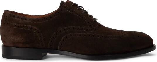 Polo Ralph Lauren Owen Suede Wingtip Shoe DARK CHOCOLATE 43