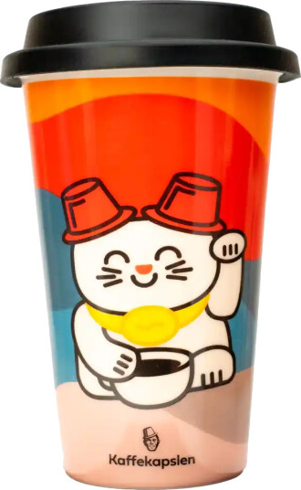 Kaffekapslen | Termokopp med katte design Termokopp i keramikk 300 ml.
