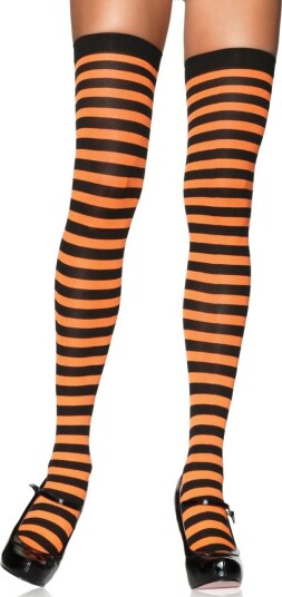 Stripete Svarte og Orange Strømper