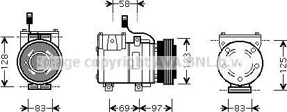 PRASCO HYAK198 AC-kompressor PRASCO HYAK198 AC-kompressor