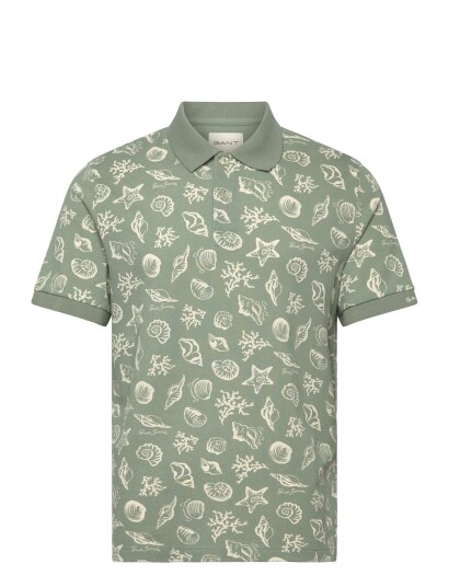 GANT Aop Ss Polo   Green   XL