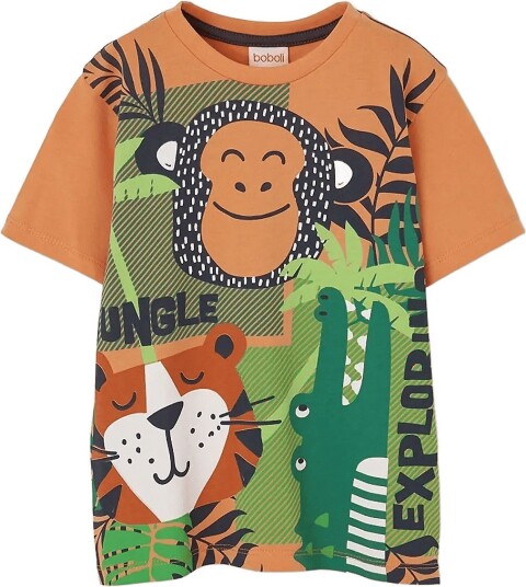Boboli Knit T-Shirt For Boy -Bci - PUMPKIN - 86