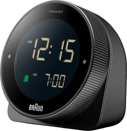 Braun Vekkerklokke digital 8 cm svart