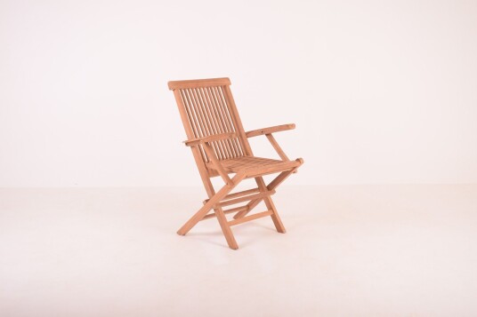 Sammenleggbar Hagestol m/armlener i Teak 2pkn Sammenleggbar Hagestol m/armlener i Teak 2pkn