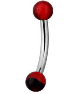 Magic Red and Black Stone 1.2 x 8 mm Øyenbrynspiercing