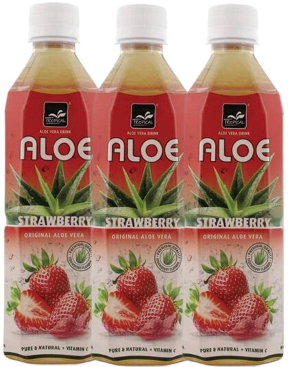 Godtesjuk 20 stk Tropical Aloe Vera Jordbær Leskedrikk 500 ml Hel Eske Godtesjuk 20 stk Tropical Aloe Vera Jordbær Leskedrikk 500 ml Hel Eske