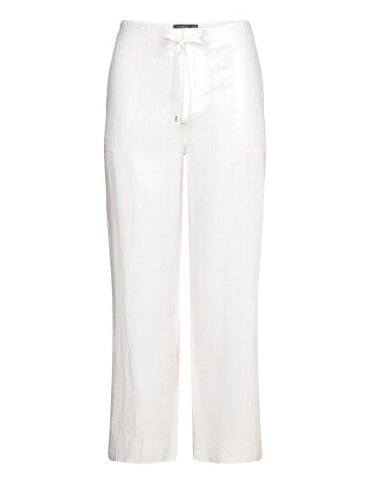 Lauren Women Linen Drawcord Pant - White - 46
