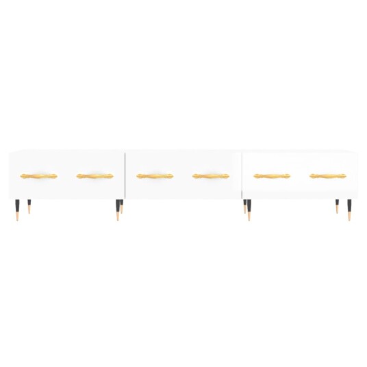 vidaXL TV-benk høyglans hvit 150x36x30 cm konstruert tre 8720845945039