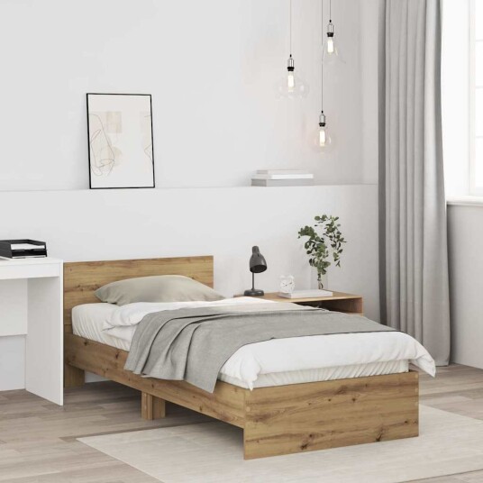 seng ramme uten madrass og hodegavl håndlaget eik 90x200 cm