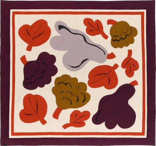 Kukasta Kukkaan Duk 140x140 cm Plum / Bronsefarget / Terracotta