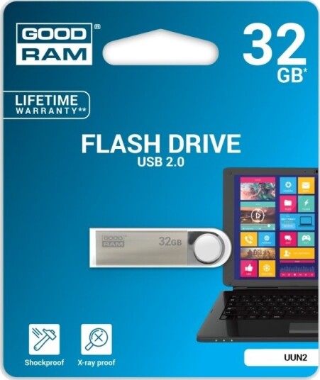 Goodram Uun2 32 Gb Usb Type-A 2.0 20 Mb/S Svivel Sølv