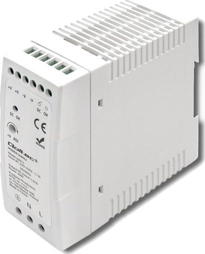 Qoltec Din-Skinne Strømforsyning | 40W | 24V | 1,67A | Hvit | Slank