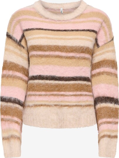 Only - Genser Onlperil Ls O-Neck Cc Knt - Beige