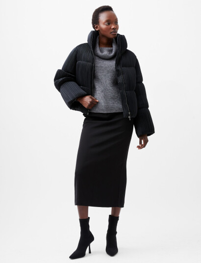 French Connection Dinara Crinkle Puffer   Black   XL
