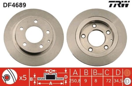 Bremseskive TRW DF4689
