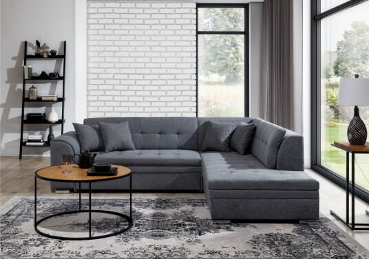 Moclino Sofa med Sjeselong Høyre   Grå