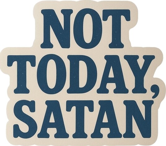 Klistremerke Ikke i dag Satan 4 Klistremerker