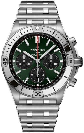 Breitling Herreklokke AB0134101L2A1 Chronomat B01 42 Grønn/Stål