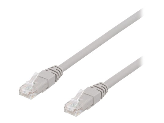 Deltaco Cat6a 15 m Koblingskabel RJ-45 Halogenfri Grå