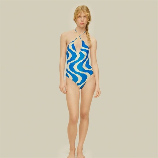 OAS Company Rippling Iodio Bathing Suit - Blue Blå S