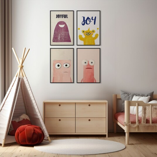 Plakat Glade Vesener / Sett med 4