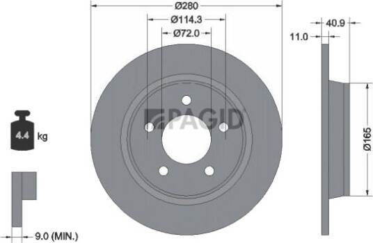 PAGID 54306N Bremseskive PAGID 54306N Bremseskive