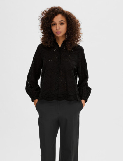 Selected Slftatiana L/S Embr Shirt Noos - Black - 40 Selected Slftatiana L/S Embr Shirt Noos - Black - 40