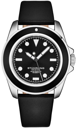 Stührling Original Herreklokke 4027.1 The Morse Sort/Lær Ø42 mm Stührling Original Herreklokke 4027.1 The Morse Sort/Lær Ø42 mm