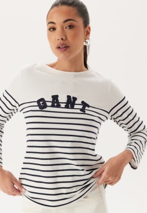 GANT Reg Breton Boat Neck T-shirt Evening Blue S